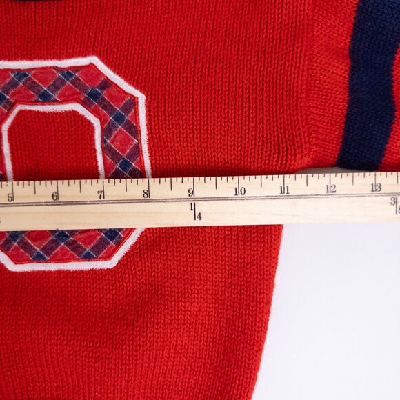 Vintage OshKosh B'Gosh 80s 3-Piece Overalls Knit Sweater Shirt Set Plaid Red 4T - Picture 12 of 16